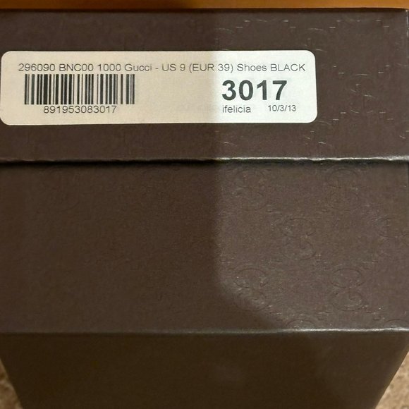 NEW WITH BOX Gucci Black Patent Leather GG Logo Ballet Flats for Women Size 39 - Picture 13 of 14